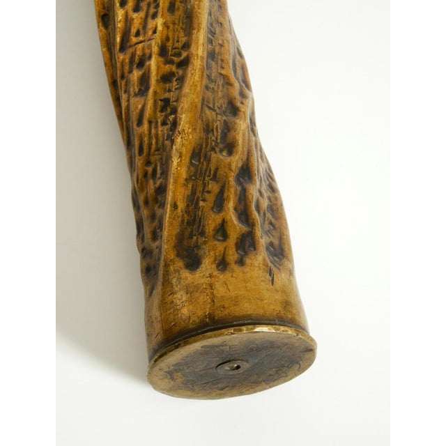 Large Vintage Brutalist Brass Vase, 1975 For Sale - Image 16 of 18