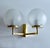 Vintage Double Glass Brass Sconces, Set of 2 For Sale - Image 13 of 18