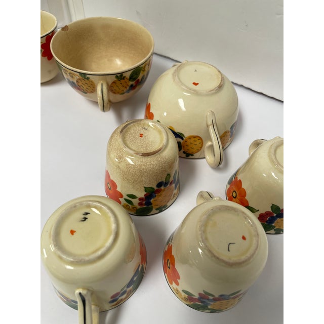 1920s Royal Adams Titan Ware Hand Painted English China “Maytime” Cups and Saucers For Sale In Monterey, CA - Image 6 of 10