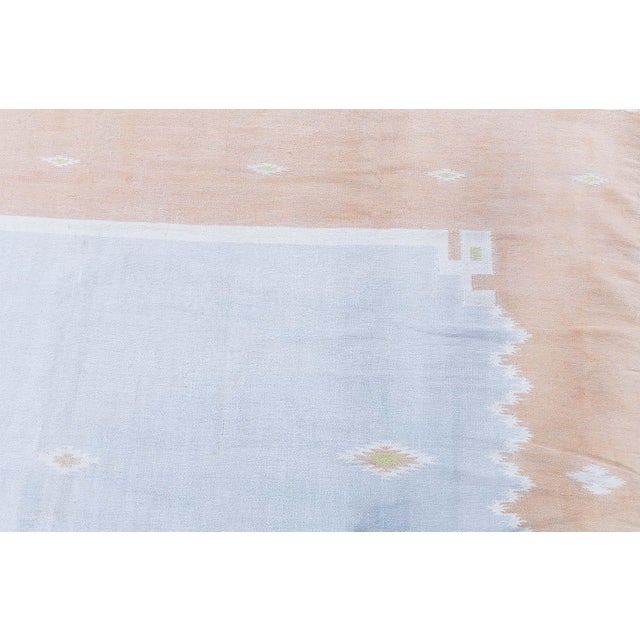 English Doris Leslie Blau Mid-Century Indian Dhurrie Cream Flatweave Cotton Rug For Sale - Image 3 of 10