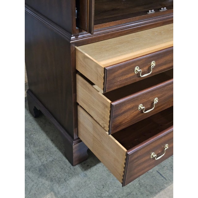 Wood Late 20th Century Henkel Harris Solid Mahogany Chifforobe Armoire Tv High Chest For Sale - Image 7 of 11