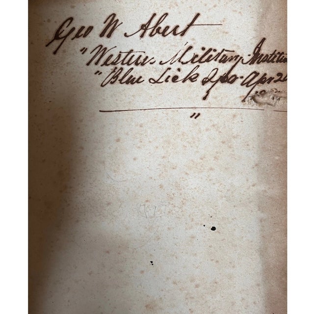 Mid-Century Modern 1841 Tacitus Latin Book Civil War Officer Geo W Abert Western Military Institute For Sale - Image 3 of 6