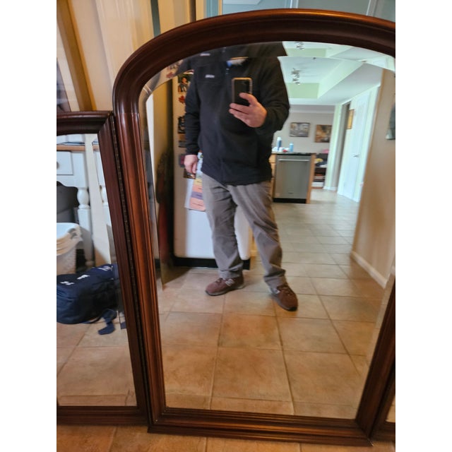 1990s 1990s Ethan Allen Georgian Court Mirror Trifold Dresser Chest Cherry Chippendale 297 For Sale - Image 5 of 13