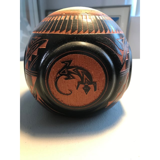 Original Signed Kokopelli Navajo Style Vase by Native American Artist