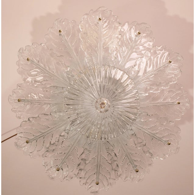 1960s Italian Mid-Century Large Transparent Murano Glass Ceiling Light For Sale - Image 5 of 12