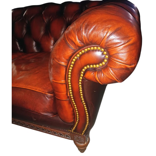 Experience Timeless Luxury: The Chesterfield Leather Set by Le Connexion Europa For Sale In Raleigh - Image 6 of 12