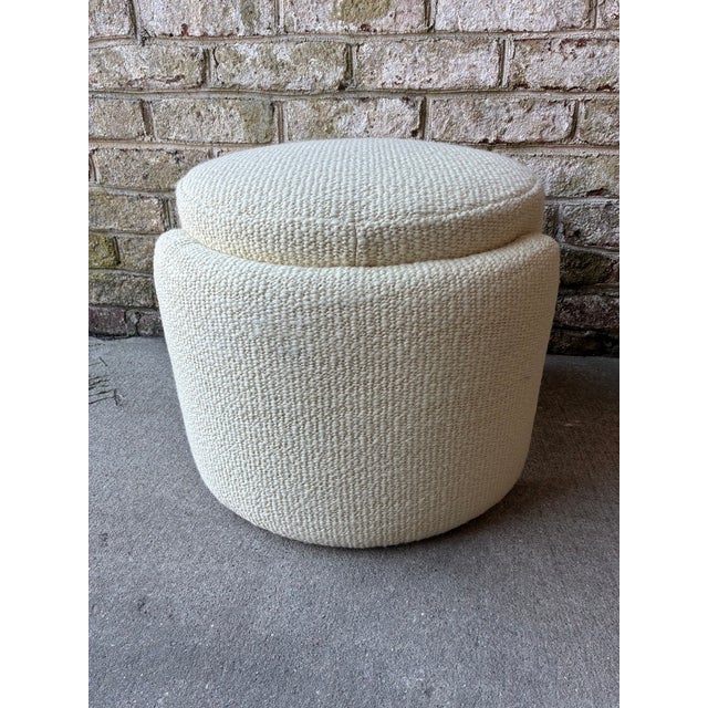 Vintage Wrap Pouf, Newly Reupholstered For Sale - Image 9 of 13