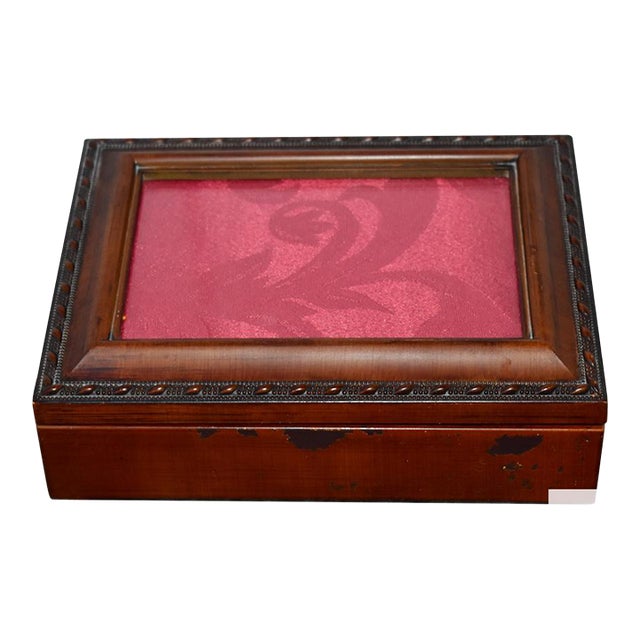 Vintage Mahogany Musical Jewelry Box /Velvet Interior For Sale