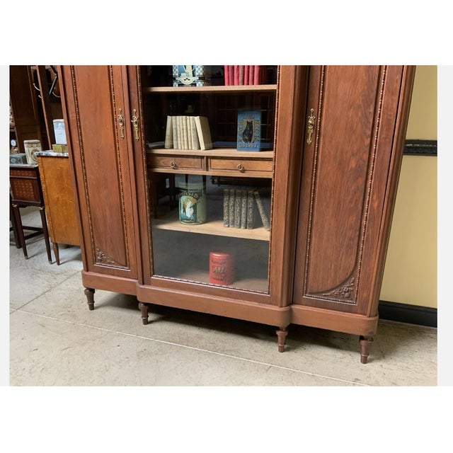 Brown Antique Art Nouveau Display Cabinet, 1900 For Sale - Image 8 of 13