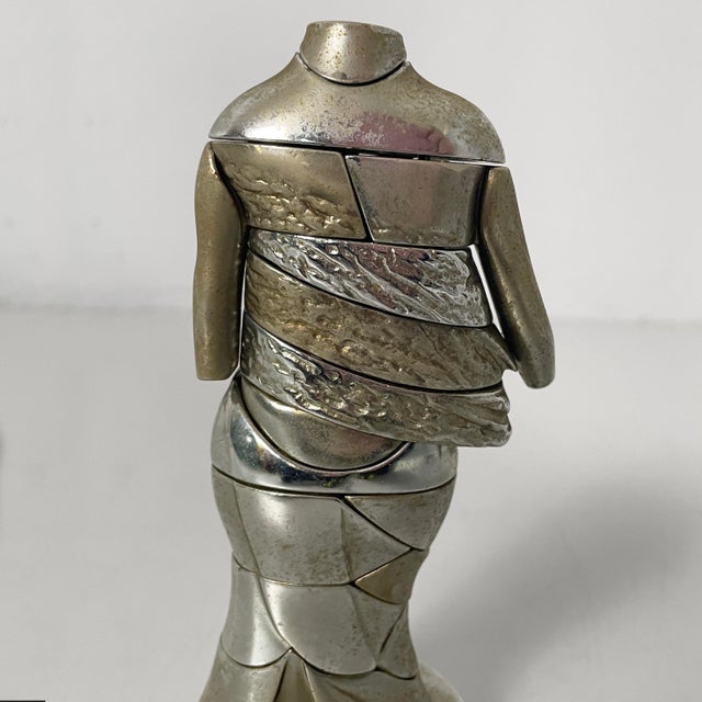 Silver Spanish Nickel-Plated Metal Mini Cariatide Sculpture by Miguel Berrocal, 1968-1969 For Sale - Image 8 of 15