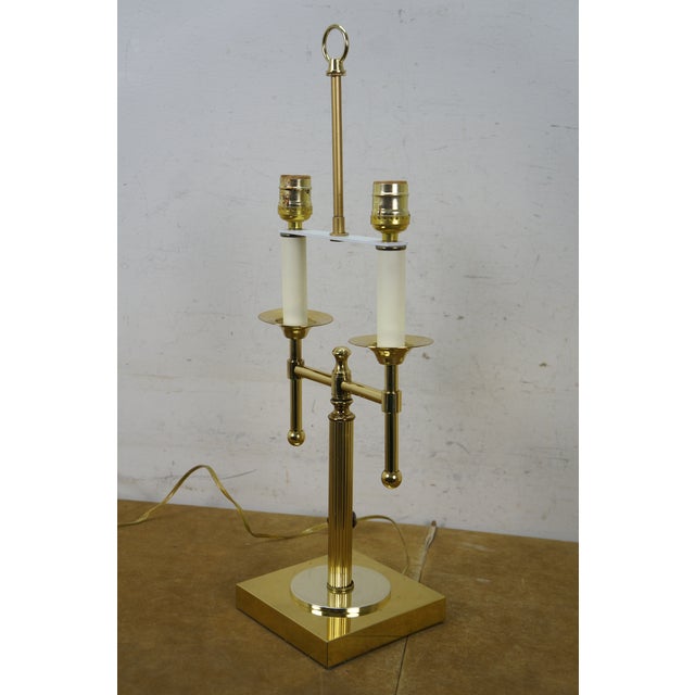 Metal Vintage Robert Abbey Brass French Bouillotte Two Light Banquet Table Lamp For Sale - Image 7 of 15