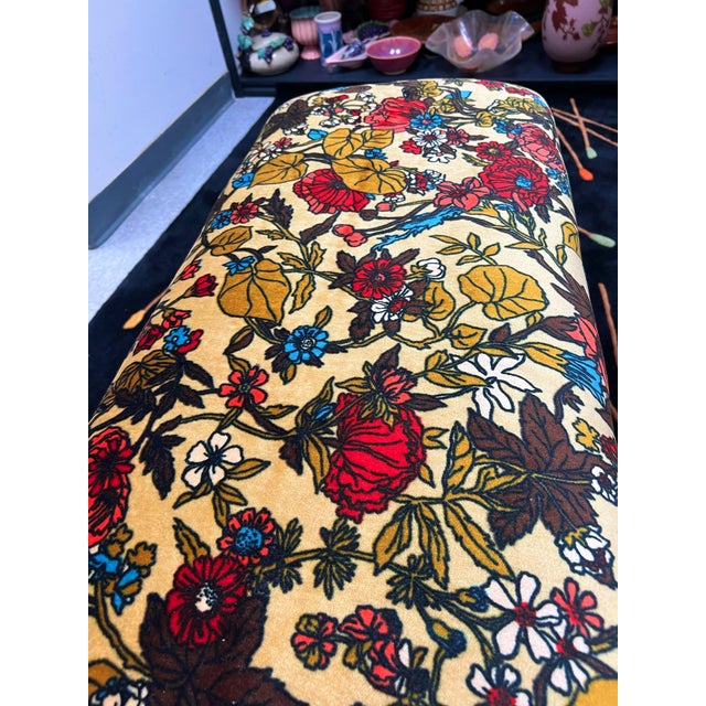 Metal 1960s Jack Lenor Larsen Style Upholstered Bench For Sale - Image 7 of 7