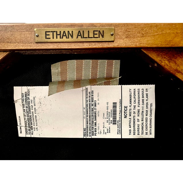 Ethan Allen Vintage French Regency Louis XVI Style Carved Wood & Beautifully Upholstered Set of Eight Chairs Excellent Mint Condition For Sale - Image 11 of 18