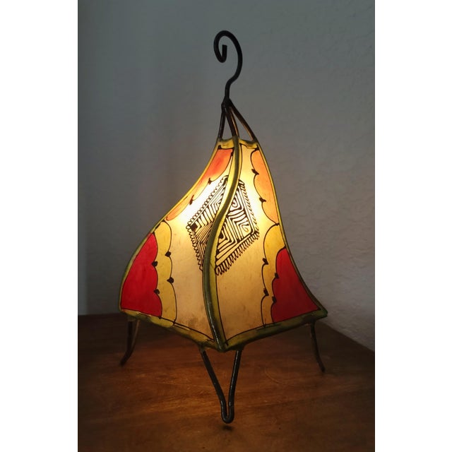 Moroccan Contemporary 14" Multicolor Moroccan Traditional Henna Lamp For Sale - Image 3 of 7