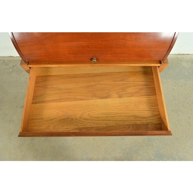 Wood John Van Koert for Drexel Mid-Century Modern Sculpted Cherry Wood Roll Top Desk, 1959 For Sale - Image 7 of 18