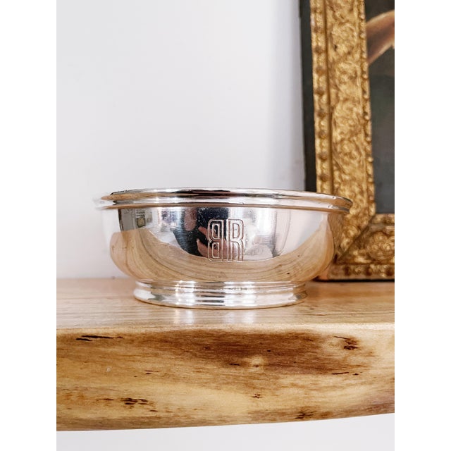 Art Deco 1930 Silver Plated Bowl From Burlington Route Railroad For Sale - Image 3 of 4