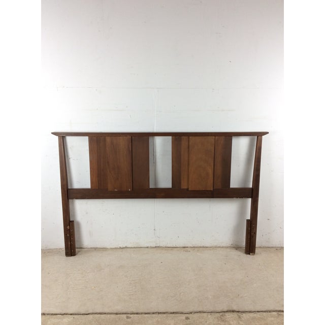 Mid Century Modern Walnut Headboard With Turned Wood Frame For Sale - Image 15 of 18