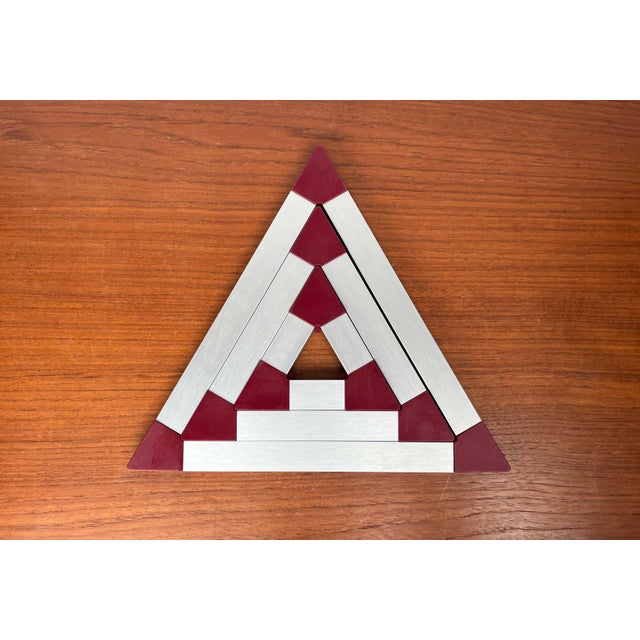 Vintage Danish Triangular Trivet Coasters by Jorgen Meldgaard for Menu, 1980s, Set of 3, in Very Good conditions. Designed...