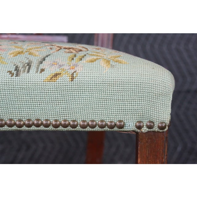 Antique Victorian Gothic Chippendale Style Carved Mahogany Chair Animal Print For Sale - Image 11 of 18