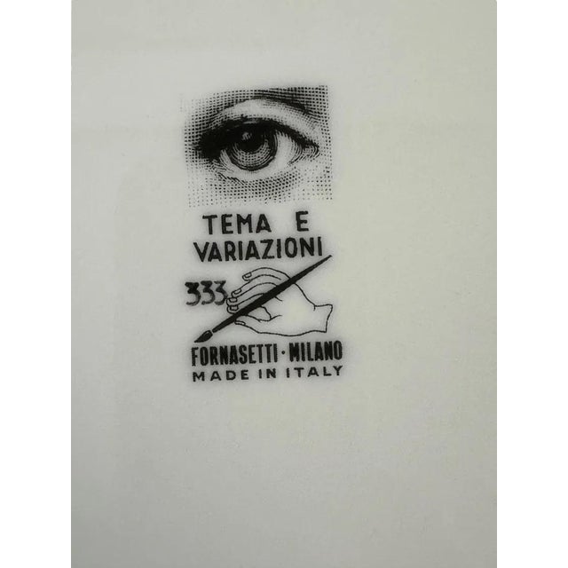 Late 20th Century Piero Fornasetti Tema E Variazioni Porcelain Plate 333 For Sale - Image 5 of 5