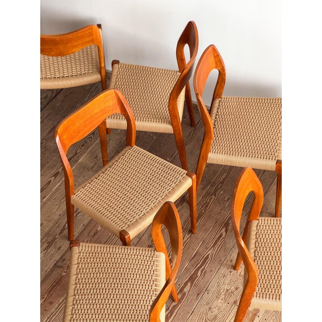 Model 71 Dining Room Chairs by Niels O. Møller for J.L. Møllers, Set of 10 For Sale - Image 4 of 18