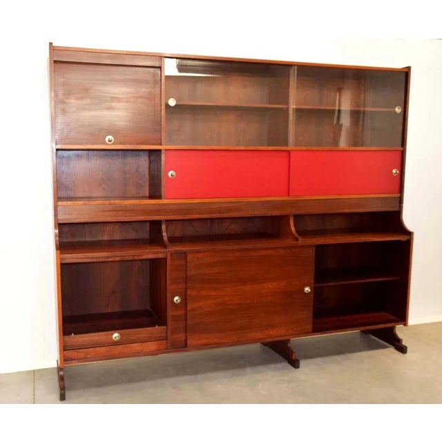 Credenza with Sliding Glass Doors, Italy, 1960s For Sale - Image 3 of 5