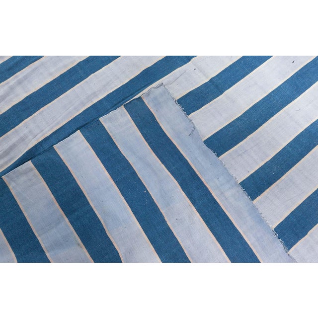 Mid-Century Modern Doris Leslie Blau Vintage Indian Dhurrie Striped Rug For Sale - Image 3 of 11