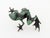 Tim Cotterill (English/American, b. 1950) "Frogman" Bronze Sculpture, green and black enameled, signed and numbered...