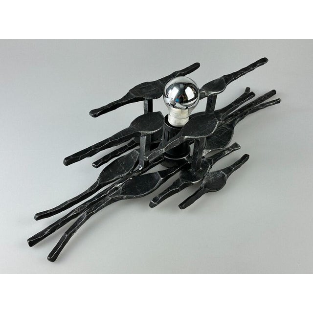 Brutalist Wall Lamp in Iron & Glass, 1970s For Sale - Image 11 of 18
