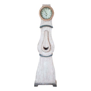 19th Century Scandinavian Painted Pine Longcase Clock For Sale