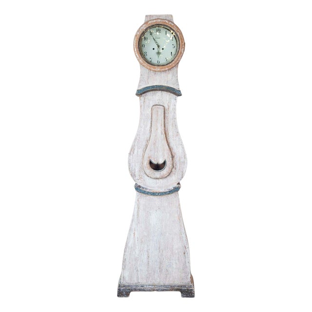 19th Century Scandinavian Painted Pine Longcase Clock For Sale