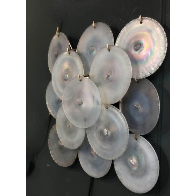 Blue Iridescent Murano Glass Wall Lamp Italy, 1970s For Sale - Image 8 of 13