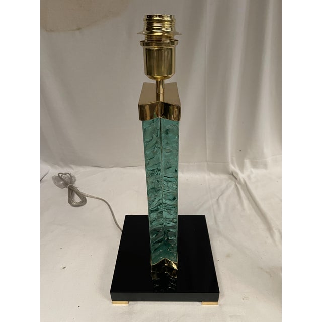 Mid-Century Modern Glass Table Lamps attributed to Fontana Arte, 1980s, Set of 2 For Sale - Image 3 of 8
