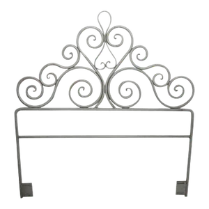 Pair Wrought Iron Scrollwork Headboards