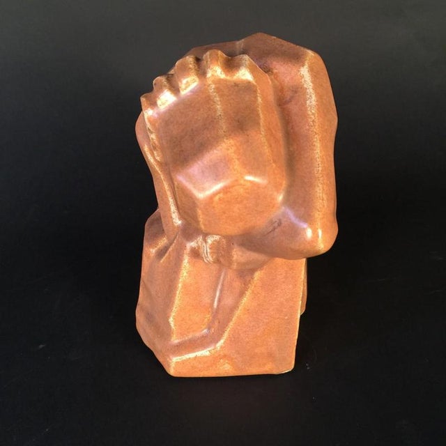 Industrial Art Deco Cubist Woman Sculpture by Angelo Hecq & Roger Guerin, 1925 For Sale - Image 3 of 11
