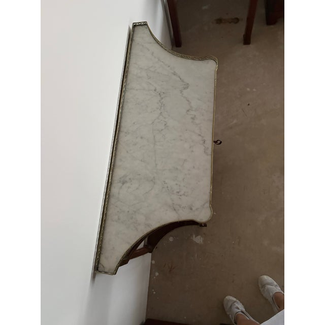 Wood 19th Century French Louis XVI Style Mahogany and Marble Console Table For Sale - Image 7 of 12