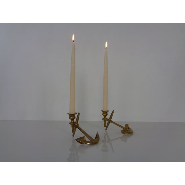 Maritime Anchor Candlesticks in Brass, Germany, 1960s, Set of 2 For Sale - Image 4 of 18
