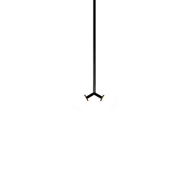 Not Yet Made - Made To Order Y Pendant Mini, Black, 17in H, 3 Inch Glass Globes, by Research.Lighting, Modern, Minimal Hanging Light For Sale - Image 5 of 9