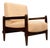 Brazilian Mid-Century Armchair in Wood & Beige Chenille Upholstery, Michel Arnoult, C. 1960s For Sale