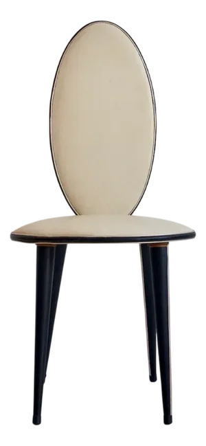 Cream and Black Vinyl Chair by Umberto Mascagni, 1950s