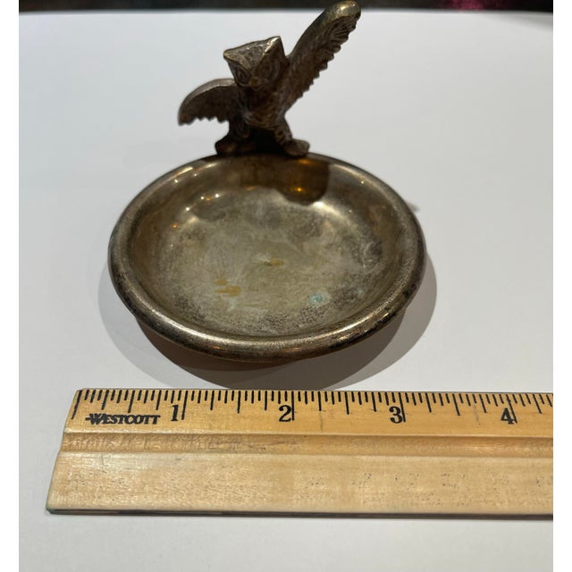 Metal Vintage Silver-Plated Owl Catchall / Ring Dish, Made in India, C. 1965–1980 For Sale - Image 7 of 7