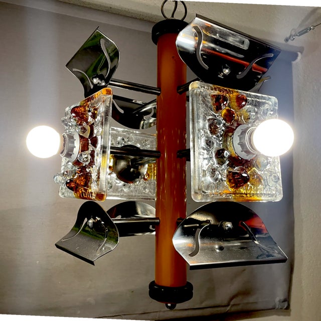 1970s Mid-Century Modern Four-Light Murano Glass Chandelier, 1970s For Sale - Image 5 of 13