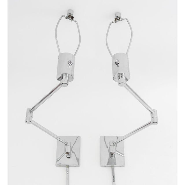 Late 20th Century Hinson Lighting Chrome Swing-Arm Wall Lights, Pair For Sale - Image 12 of 13