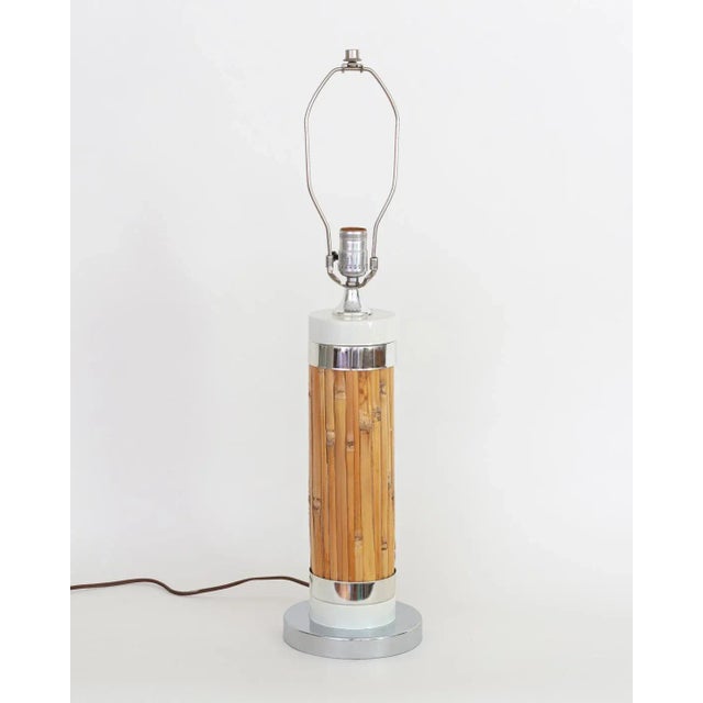 Amber Vintage 1970s Bamboo Lamp in the Style of Russel Wright For Sale - Image 8 of 8