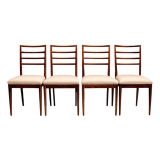 Set of 4 Chairs in Caviuna & Leather, Rino Levi, 1960s For Sale