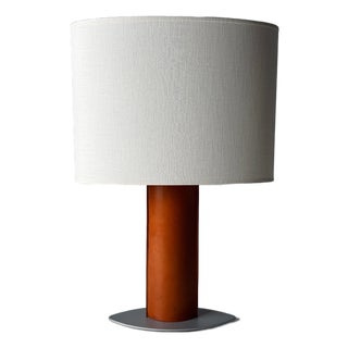 Taller Uno Serena Table Lamp with Leather-Clad Shaft, 1990s For Sale