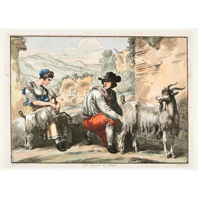 The Goatherd in Tivoli - Etching by Bartolomeo Pinelli - 1819 1819 For Sale - Image 3 of 3