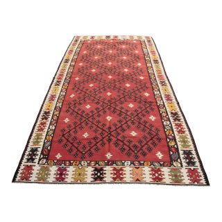 1900s Handwoven Antique Sarkoy Kilim - Fine, Detailed Weave- 5′8″ × 10′8″ For Sale