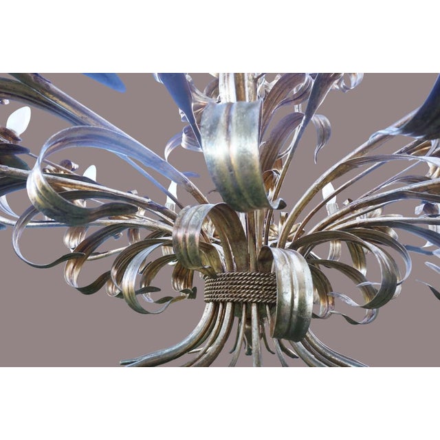 Large Hollywood Regency Calla Lily Chandelier with 12 Lights attributed to Hans Kögl, 1970s For Sale - Image 14 of 16