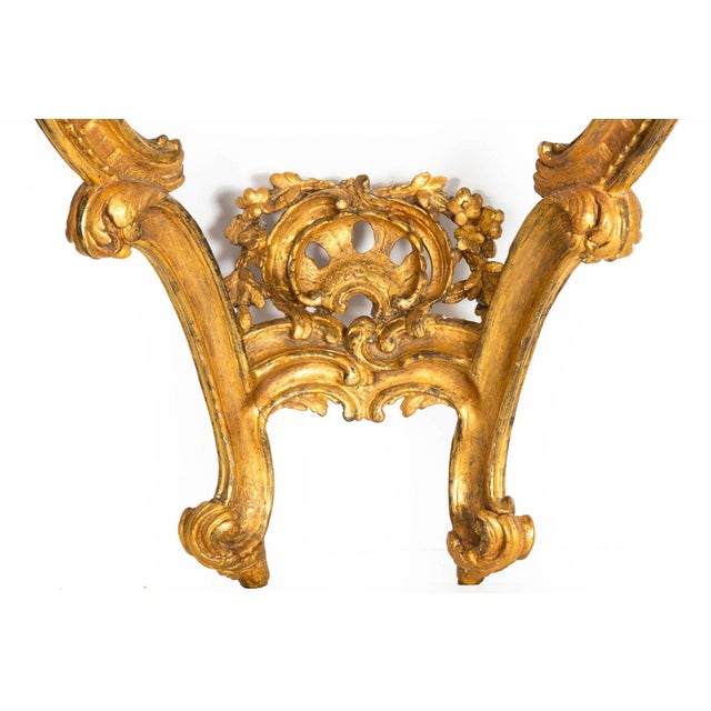 Gold 18th Century French Louis XV Period Giltwood Marble Console Pier Table For Sale - Image 8 of 12